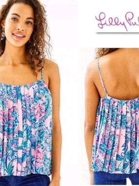 Lilly Pulitzer Rein Pleated Tank Top